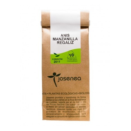ANIS MANZANILLA REGALIZ BIO 20gr  10 PIRAMIDES JOSENEA