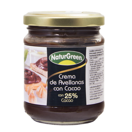 CREMA DE AVELLANAS CON CACAO BIO NATURGREEN