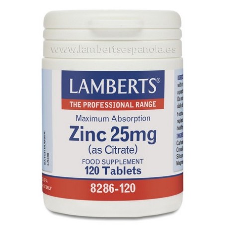 ZINC CITRATO 25MG 120TAB LAMB