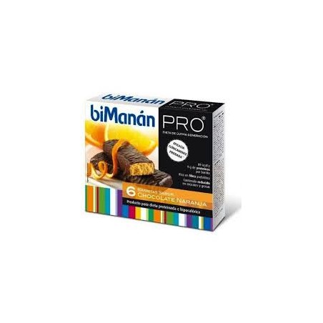 BIMANAN  PRO BARRITAS CHOCOLATE NARANJA 6 BARRITAS