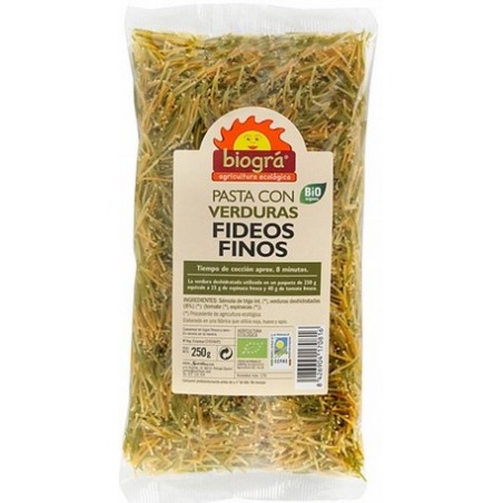 FIDEOS FINOS VERDURA 250g BIOGRA