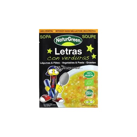 NATURGREEN SOPA LETRAS VERDURAS 40 GR