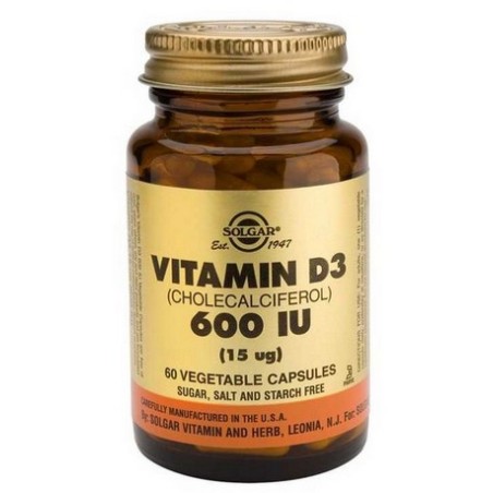 VITAMINA D3 600UI 60PER SOLGAR