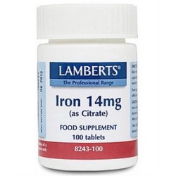 HIERRO CITRATO 14MG 100T LAMBT