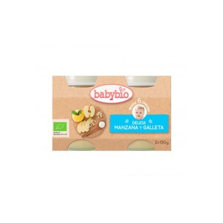 BABYBIO DELICIA DE MANZANA Y GALLETA 2 x 130 GR