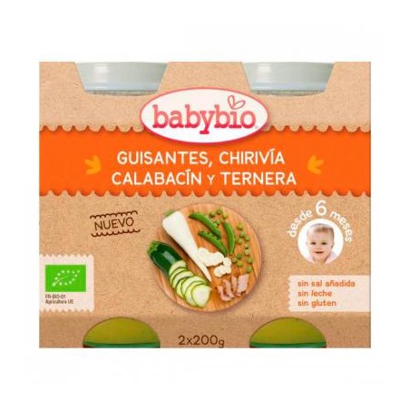 BABYBIO MENU GUISANTES-CHIRIVIA-CALABACIN-TERNERA