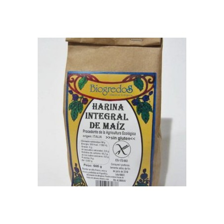 HARINA MAIZ INTEG. S/GLUTEN 500g BIOGREDOS
