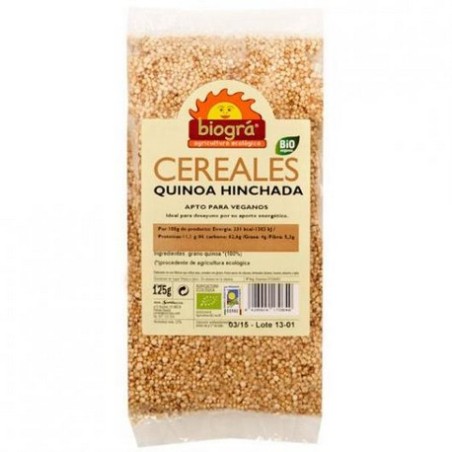 QUINOA HINCHADA SIN AZUCAR Y SIN MIEL 125 GR  BIOGRA