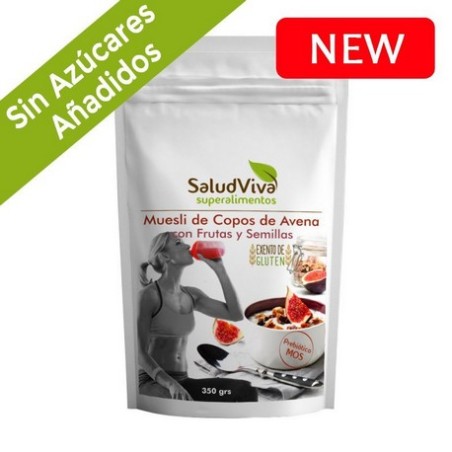 MUESLI COPOS AVENA CON FRUTAS Y SEMILLAS 350GR SALUD VIVA