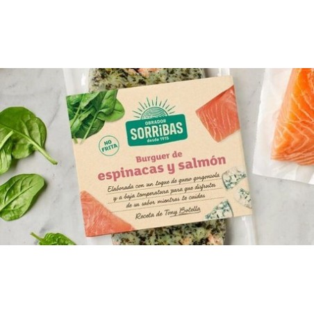 BURGER ESPINACAS & SALMON 2X80gr SORRIBAS