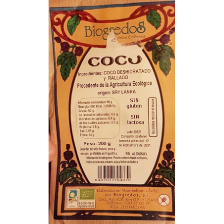 COCO RALLADO 200G BIOGREDOS