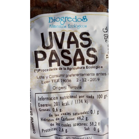 UVAS PASAS 250G BIOGREDOS