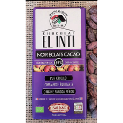 CHOCOLATE NEGRO PEPITAS CACAO 100GR EL ORO DE LOS ANDES