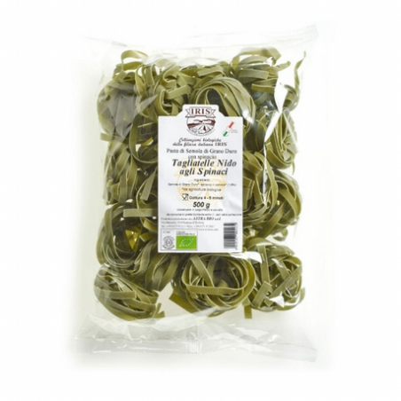 TAGLIATELLE DE TRIGO CON ESPINACAS 500G IRIS