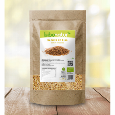 SEMILLA DE LINO DORADO 500G BIBONATUR