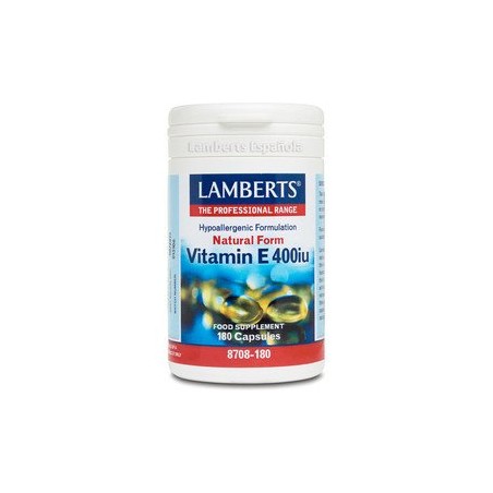 Vitamina E 400 iu · Lamberts · 180 Capsulas