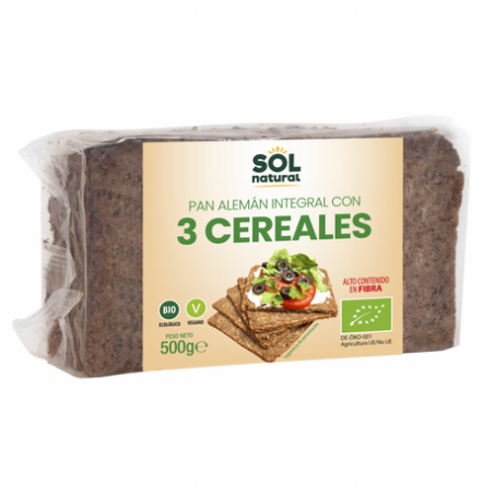 PAN ALEMAN 3 CEREALES BIO 500GR SOL NATURAL