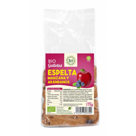 GALLETAS ESPELTA MANZANA-ARANDANO 175G SOL/NATURAL