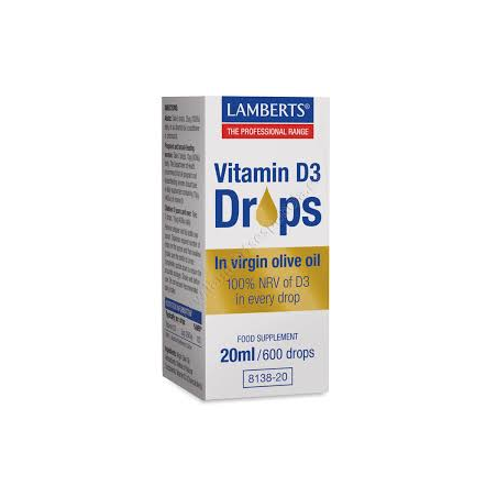 VITAMIN D3 LIQUIDO 20ML/600GOTAS LAMBERTS