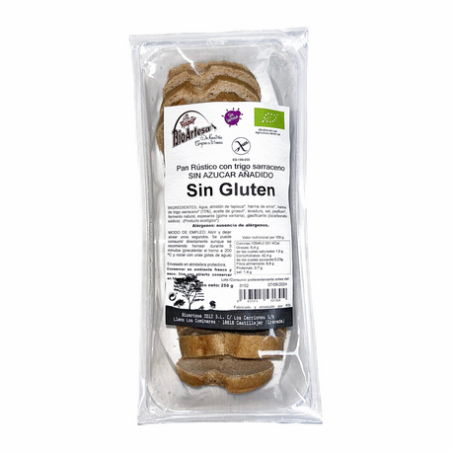 PAN RUSTICO DE TRIGO SARRACENO SIN GLUTEN BIOARTESA