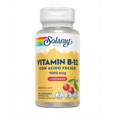 VIT.B12+ACIDO FÓLICO 1000 MCG 90 COM.SUBLINGUALES SOLARAY