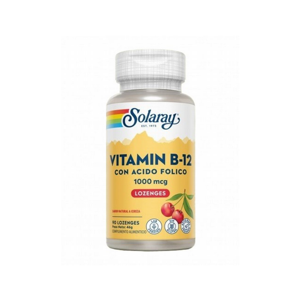 VIT.B12+ACIDO FÓLICO 1000 MCG 90 COM.SUBLINGUALES SOLARAY