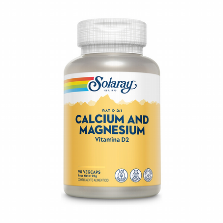 CALCIUM AND MAGNESIUM- 90 CÁPSULAS VEGETALES-SOLARAY