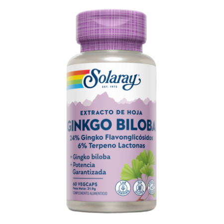 GINKGO BILOBA 60 MG- 60 CÁP - SOLARAY