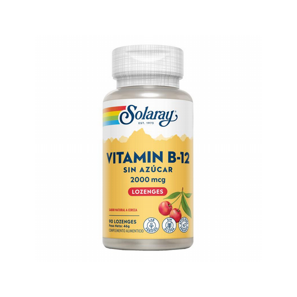 VIT B12 2000 MCG 90 SUBLINGUALES SOLARAY