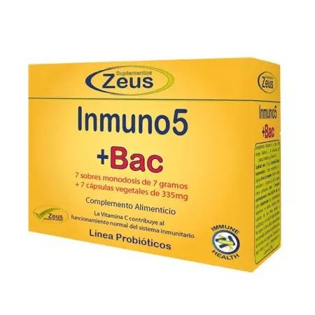 INMUNO-5 + BAC 7 SOBRES+7 CAPS