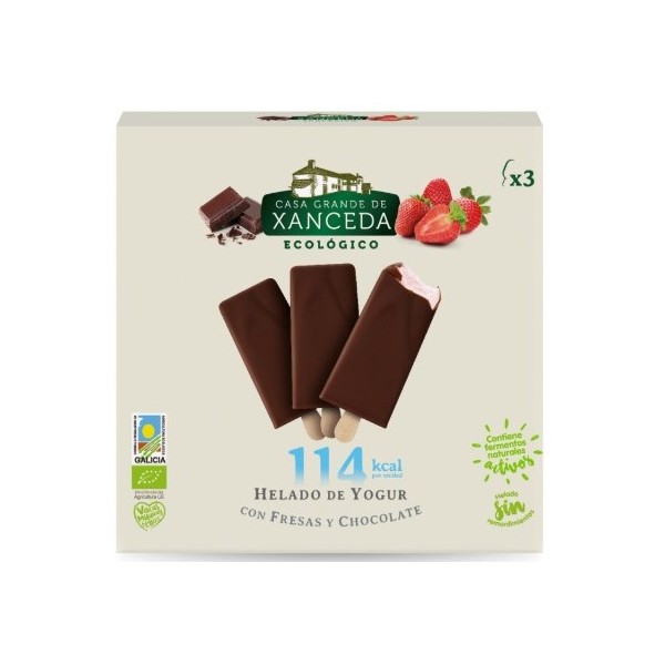 HELADO BOMBON yogurt y fresa 3x50g. - XANCEDA