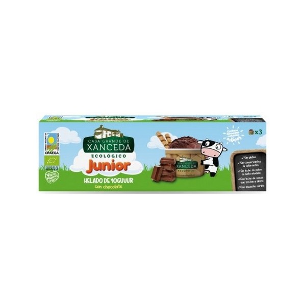 HELADO TARRINA yogurt y chocolate BIO 3x100g - XANCEDA