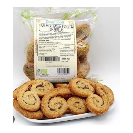 PALMERITAS DE ESPELTA CON SEMILLAS 200g - BIOGREDOS