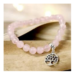 PULSERA CUARZO ROSA FLOR DE LA VIDA