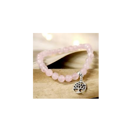 PULSERA CUARZO ROSA FLOR DE LA VIDA