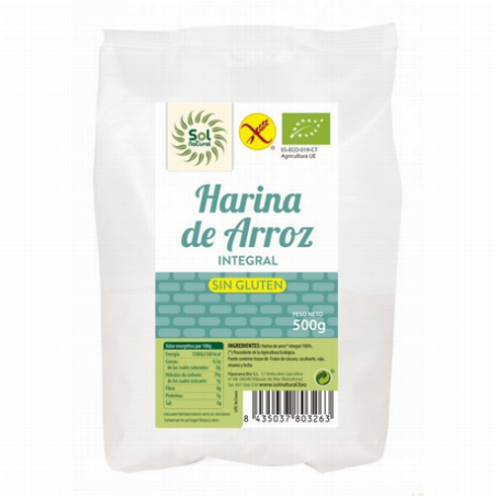 HARINA ARROZ INTEGRAL S/G 500g SOL NATURAL