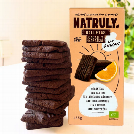 GALLETA CACAO NARANJA SIN GLUTEN BIO 125g - NATRULY