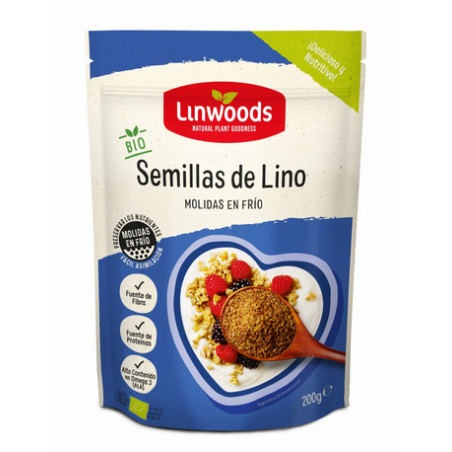 SEMILLAS DE LINO MOLIDO BIO, 200 g LINWOODS