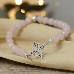 PULSERA NUDO DE BRUJAS CUARZO ROJAS