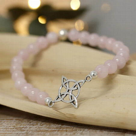 PULSERA NUDO DE BRUJAS CUARZO ROJAS