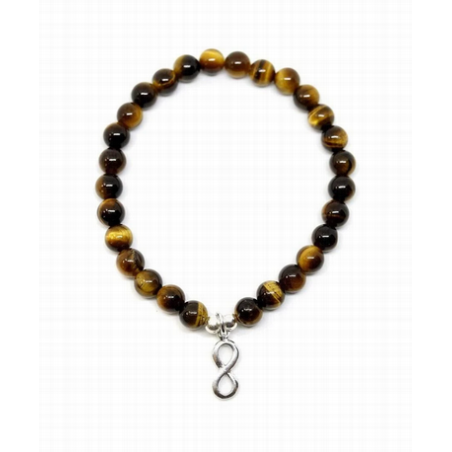 PULSERA OJO DE TIGRE INFINITO PLATA