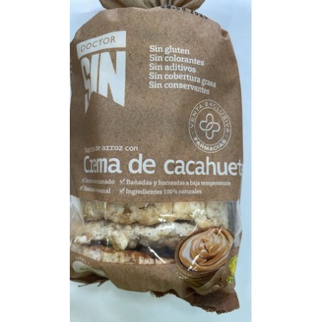 TORTITAS ARROZ C/CREMA CACAHUETE BIO 150g DOCTOR SIN