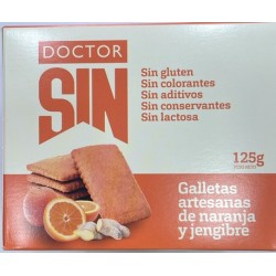 GALLETAS ARTESANAS NARANJA & JENGIBRE 125g DOCTOR SIN