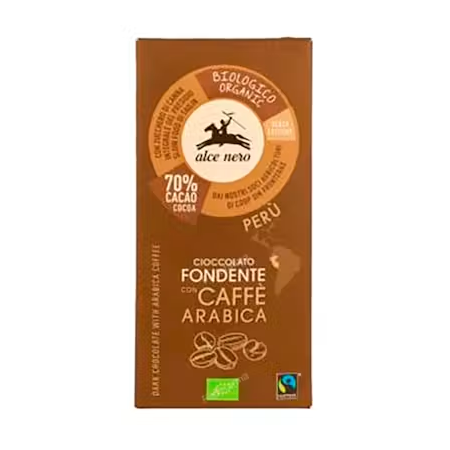 CHOCOLATE NEGRO CON CAFE ARABICA TABLETA 50GR BIO
