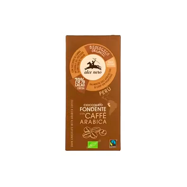 CHOCOLATE NEGRO CON CAFE ARABICA TABLETA 50GR BIO