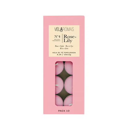 PAQUETE DE VELAS 10 UND ROSE Y LILY