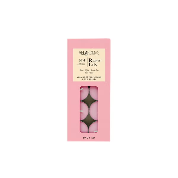 PAQUETE DE VELAS 10 UND ROSE Y LILY