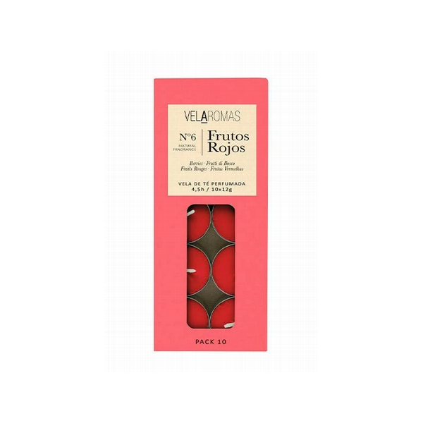 PAQUETE DE VELAS 10 UND FRUTOS ROJOS
