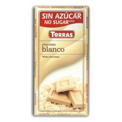 CHOCOLATE BLANCO SIN AZUCAR TABLETA, 75 g