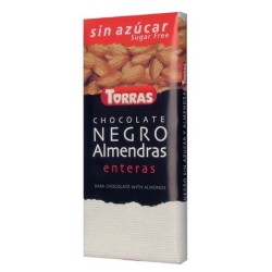 CHOCOLATE NEGRO CON ALMENDRA SIN AZUCAR, 150 g